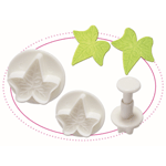 O'Creme Veined Ivy Leaf Plunger Cutter, Set of 3