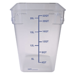 Johnson Rose Clear Polycarbonate Square Storage Container, 22 Quart, Case of 6