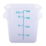 Johnson Rose White Square Food Storage Container, 4 Quart - Case of 12