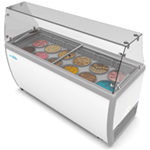 KoolMore 12 Tub Ice Cream Dipping Cabinet Display Freezer with Sliding Glass Door and Sneeze Guard, 20 cu. ft.