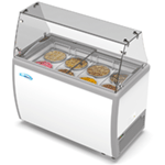 KoolMore 8 Tub Ice Cream Dipping Cabinet Display Freezer with Sliding Glass Door and Sneeze Guard 13 cu. ft.
