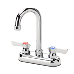 Krowne Metal 11-400L Silver Series 4" Center Deck Mount Faucet with 3-1/2" Gooseneck Spout