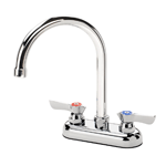 Krowne Metal 11-401 Silver Series 4" Center Deck Mount Faucet with 6" Gooseneck Spout