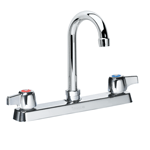 Krowne Metal 13-802L Silver Series 8" Center Deck Mount Faucet with 8-1/2" Gooseneck Spout
