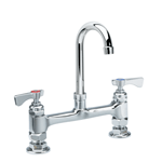 Krowne Metal 15-801L Royal Series 8" Center Raised Deck Mount Faucet with 6" Gooseneck Spout