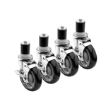 Krowne Metal 28-125S 1-5/8" Stem Caster with 3" Wheel (Set of 4)