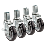 Krowne Metal 28-172S  1" Square Post Shelving Caster with 5" Wheel (Set of 4)