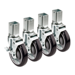 Krowne Metal 28-174S 1-1/4" Square Post Shelving Caster with 5" Wheel (Set of 4)