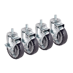 Krowne Metal 28-185S Heavy Duty 5/8" - 11 Threaded Stem Caster with 5" Wheel (Set of 4)