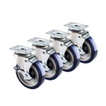 Krowne Metal 30-113S Economy Series 2-3/8" x 3-5/8" Plate Caster with 5" Wheel (Set of 4)