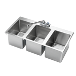 Krowne Metal HS-3819 - 36" x 18" Three Compartment Drop-In Hand Sink