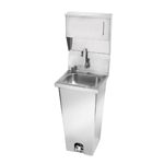 Krowne Metal HS-39 - 16" Wide Foot Valve Pedestal Hand Sink with Soap & Towel Dispenser