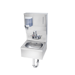 Krowne Metal HS-8 - 16" Wide Hand Sink with Soap & Towel Dispenser, P-Trap with Overflow & Stainless Steel Skirt