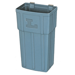 Lakeside 202-6 Large Gray Wastebox - Pack of 6