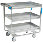 Lakeside 730 Stainless Steel Guard Rail Utility Cart 3 Shelf 21 x 33