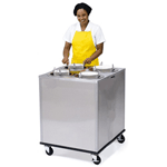 Lakeside 918 Adjust-a-Fit Mobile Unheated Enclosed-Cabinet Dish Dispenser - 4-Stack, Plate Size: 4 1/4 to 7 1/2