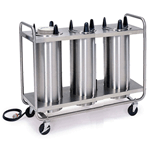 Lakeside LA8300 Mobile Heated Open Frame Dish Dispenser 3-Stack, Plate Size: Up to 5