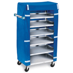 Lakeside LA437 Stainless Steel Tray Delivery Cart - 6 Tray Cap. w/ Cover