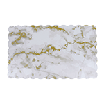 Marble-Colored Scalloped Log Board 11-1/4" x 6-1/2"