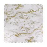 Marble-Colored Square Scalloped Cake Board, 12