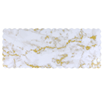 Marble Colored Scalloped Log Cake Board, 16-1/2" x 6-1/2" - Pack of 10