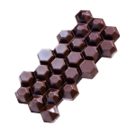 Martellato Clear Polycarbonate Chocolate Mold, Hexagon Bar,  3 Cavities 