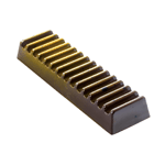 Martellato Clear Polycarbonate Chocolate Mold, Ridged Bar, 100mm x 29mm x 14mm H, 8 Cavities