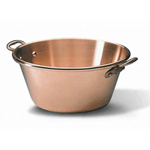 Matfer Copper Extra Heavy Jam Pan Solid Copper with Two Bronze Handles, 16.7 qu.