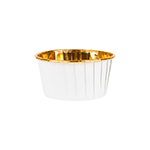 Medium White Pleated Baking Cup with Gold Inside, Pack of 16