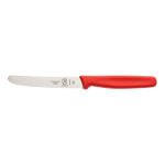 Mercer Culinary Serrated Bar Knife, Red Handle, 4-1/3" Blade