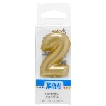 Mini Gold 'Number Two' Candle, 1.1