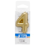 Mini Gold 'Number Four' Candle, 1.2