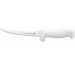 Mundial Boning Knife, 6" Curved Semi-Stiff, White Handle