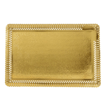 Novacart Gold Lace Rectangular Cake Board, Inside 5 1/2" X 15" - Pack of 25