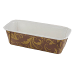 Novacart Brown and Gold Plumpy Loaf Baking Mold, 7-7/8" x 2-7/8" x 2-1/2" - Case of 480