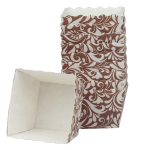 Novacart Brown Floral Easybake Square Baking Mold, 1-3/4" x 1-3/4" x 1-1/2" - Case of 1600