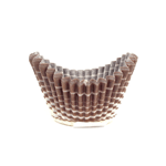Novacart Brown Pattern Boat Shaped Paper Cup, 1-3/4" Base Dia., 1-5/16" Highest Point, 5/16" Lowest Point, Case of 2000