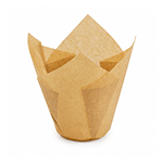 Novacart Natural Tulip Disposable Baking Cup, 2-3/4" to 4" High x 2" Dia., Pack of 200