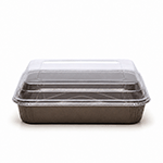 Novacart OP175 Brown Square Paper Baking Mold with Lid, 6.9 x 6.9 x 1.3 - Pack of 12