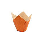Novacart Orange Exterior, Ecru Interior Elite Grease-Proof Tulip Baking Cup, 2" to 3-1/2" High - Pack of 200 