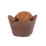Novacart Round Tip Lotus Brown Paper Baking Cup, 2" Bottom x 2" High Point - Case of 2700