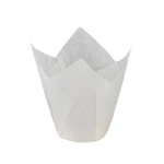 Novacart White Tulip Disposable Baking Cup, 1-1/4" to 2-3/4" High x 2" Dia., Pack of 200