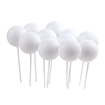 O'Creme 1.2" White Ball Cake Topper, Pack of 100