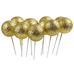 O'Creme 1.2" Gold Glitter Ball Cake Toppers, Pack of 100