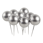 O'Creme 1.2" Silver Ball Cake Toppers, Pack of 100