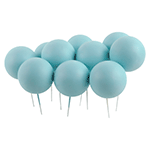 O'Creme 1.6" Light Blue Ball Cake Topper, Pack of 100