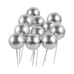 O'Creme 1" Silver Ball Cake Topper, Pack of 100