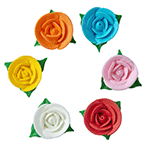 O'Creme Assorted Mini Roses Royal Icing Decorations, Set of 6