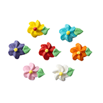 O'Creme Assorted Swirl Flower Royal Icing Decorations, Set of 24