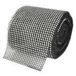 O'Creme Black & Silver Rhinestone Wrap, 4-1/2" x 10 Yards